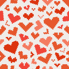 Poster - Different abstract heart icons seamless pattern