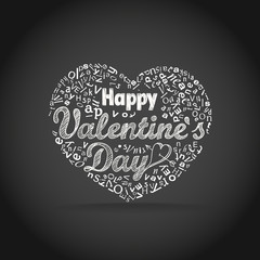 Poster - Happy valentine`s day greeting card. Design elements