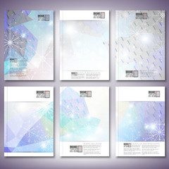 Abstract winter design background with snowflakes. Brochure,