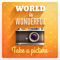 Wall Mural - Retro Camera Poster