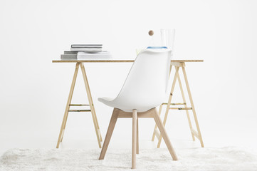 Modern minimalist desk and chair