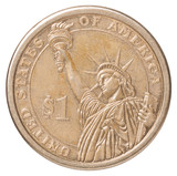 Fototapeta Nowy Jork - One US dollar coin
