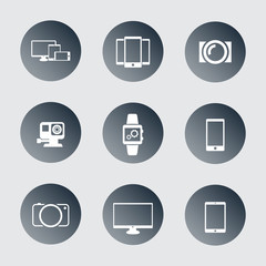 Canvas Print - gadgets trendy round icons vector illustration, eps10