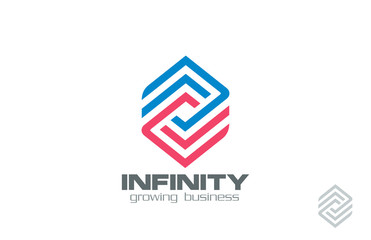 Poster - Logo Design abstract infinity loop Financial Business