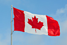 Canada Flag Flying On Pole