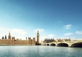 Fototapeta Londyn - Big Ben in sunny day, London
