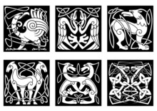 Abstract Animals And Birds In Celtic Style