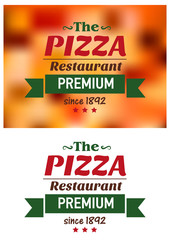 Sticker - Pizza restaurant banner in red and green colors