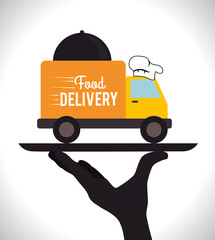 Sticker - Delivery design, vector illustration.