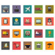 © iulilel - Warehouse transportation and delivery icons flat set