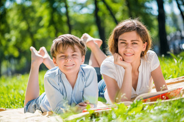 Wall Mural - Family at park