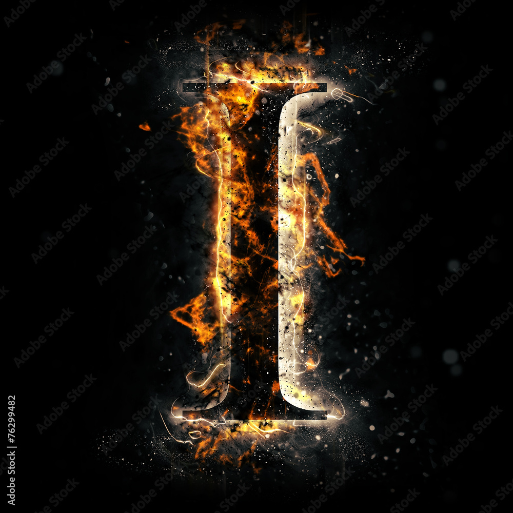 Fire alphabet. Letter I. の Stock イラスト | Adobe Stock