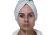 © grufnar - woman's face before and after makeup horizontal
