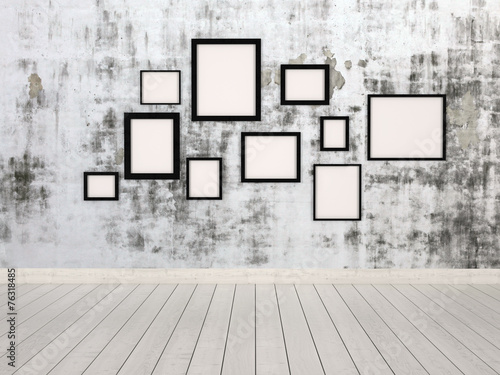 Group Of Empty Picture Frames Hanging On A Wall This Stock Group Of Empty Picture Frames Hanging On A Wall