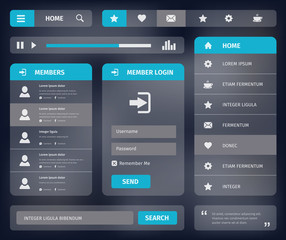 vector mobile web ui template design