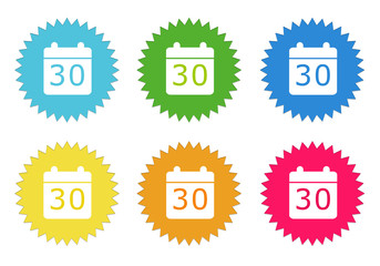 Wall Mural - set of colorful sticker icons with calendar symbol