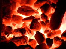 Burning Coals In The Stove