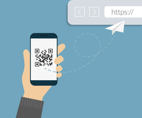 Wall Mural - qr code scanning