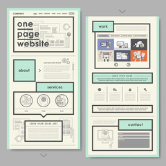 Wall Mural - retro document style one page website design