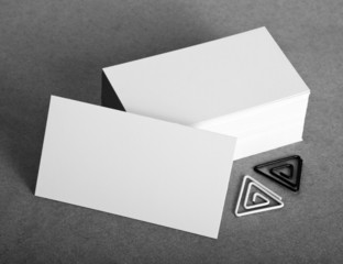 Blank business cards with clip