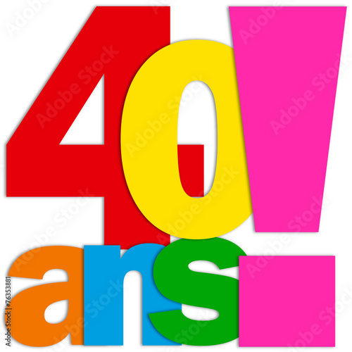 Icone 40 Ans Fete Felicitations Joyeux Anniversaire Stock Vector Adobe Stock