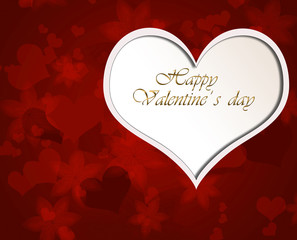 Red background with Valentine heart.