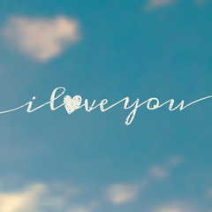 Sticker - Sky Background with Love Message