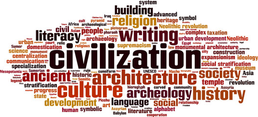 Wall Mural - Civilization word cloud concept. Vector illustration