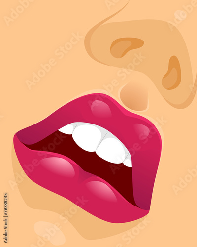 Obraz w ramie Languid girl with sensuality lips
