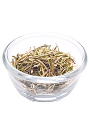 Sticker - bowl of rosemary herb isolated