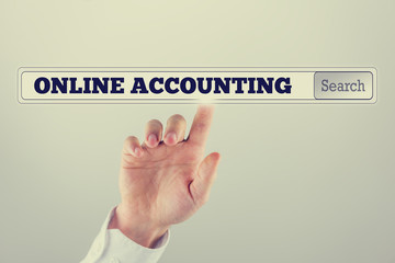 Wall Mural - online accounting written in the search bar of a virtual screen