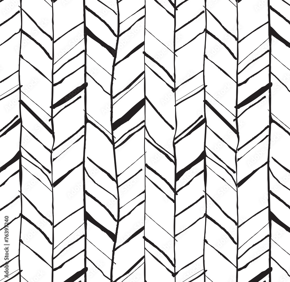 Hand drawn herringbone pattern - obrazy, fototapety, plakaty 