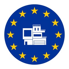 Sticker - Maison moderne dans un drapeau européen