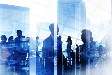 Wall Mural - Business People Silhouette Working Meeting Conference Concept