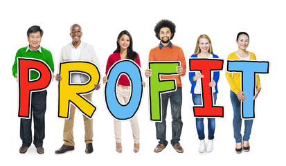 Poster - Multiethnic Group of People Holding Letter Profit