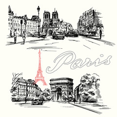 Paris - hand drawn set