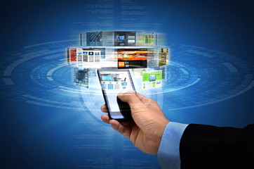 Wall Mural - internet on smart phone concept