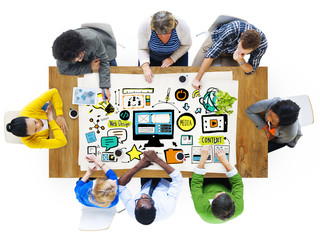Canvas Print - diversity casual people web design meeting brainstorming concept