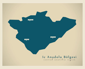Naklejka na meble Modern Map - Ic Anadolu TR