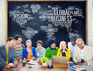 Canvas Print - Global Business World Commercial Business People Concept
