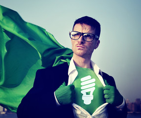 Poster - Strong Superhero Businessman Energy Concepts