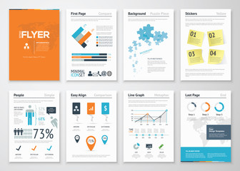 Aufkleber - Infographic corporate elements and vector design illustrations