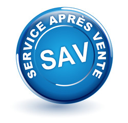 Sticker - service après vente sur bouton bleu