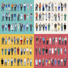 Sticker - Jobs People Diversity Work Multiethnic Group Concept
