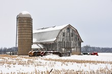 Old Barn With Silo