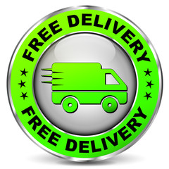 Wall Mural - free delivery green circle icon