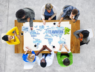 Canvas Print - Global People Discussion Meeting Support Teamwork Concept