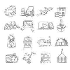 Sticker - Logistics Sketch Set