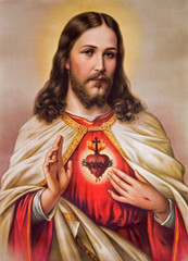 typical catholic image of heart of jesus christ