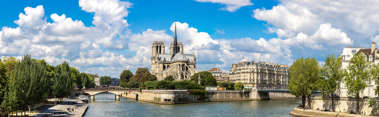 Wall Mural - Seine and Notre Dame de Paris